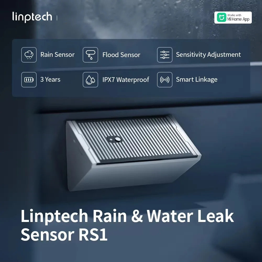 Linptech Bluetooth Water Leak Sensor RS1 Flood Rain Detector IPX7