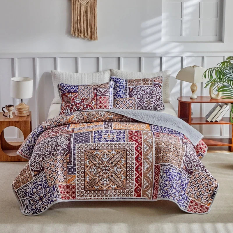 Oversized California King Quilt – Rustic Plaid Lightweight Bedspread