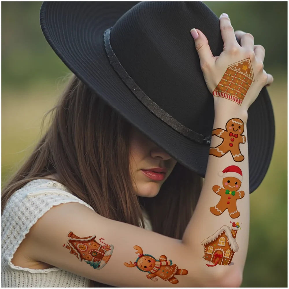 54pcs Christmas Temporary Tattoo Stickers – Waterproof 3D