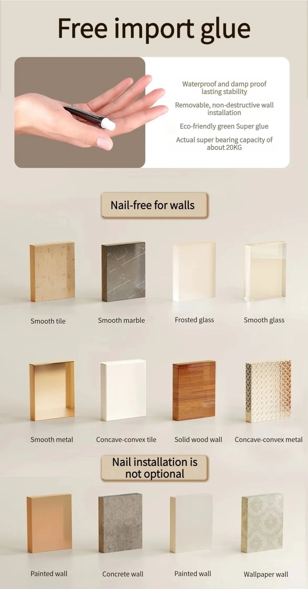 No-Drill Wall-Mounted Aluminum Toilet Paper Holder