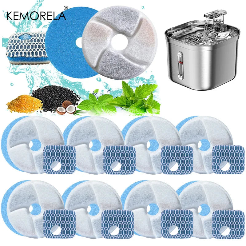 KEMORELA Cat Fountain Carbon Replacement Filters – 4/12 Pack