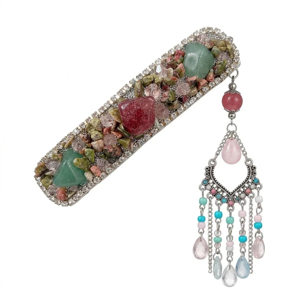 Chinese Beaded Fringe Hair Clip | Wedding & Daily Barrette