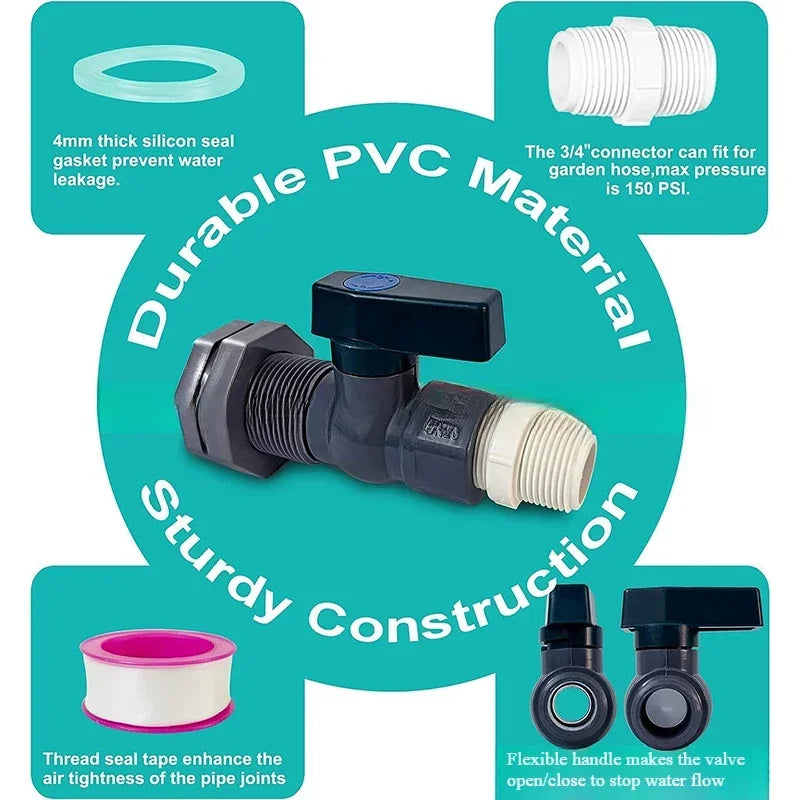 PVC Rain Barrel Spigot Kit – Drain Adapter & Garden Tap