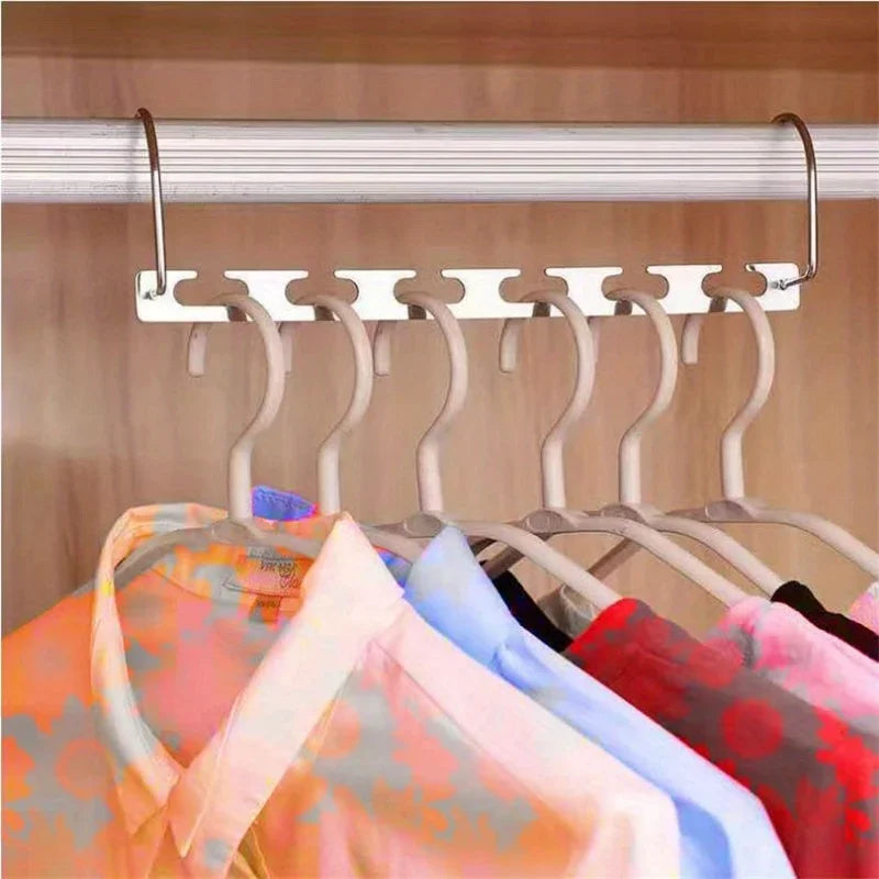 6-Hole Metal Coat Hanger – Space-Saving Closet Organizer
