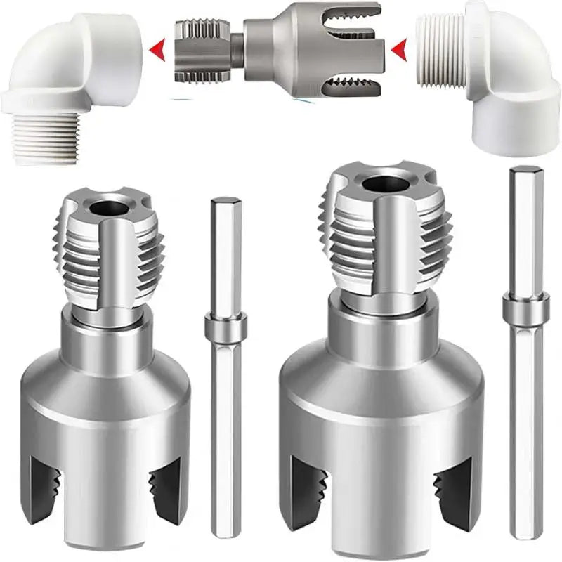 PVC Pipe Threader Kit – Internal & External Thread, Drill-Powered