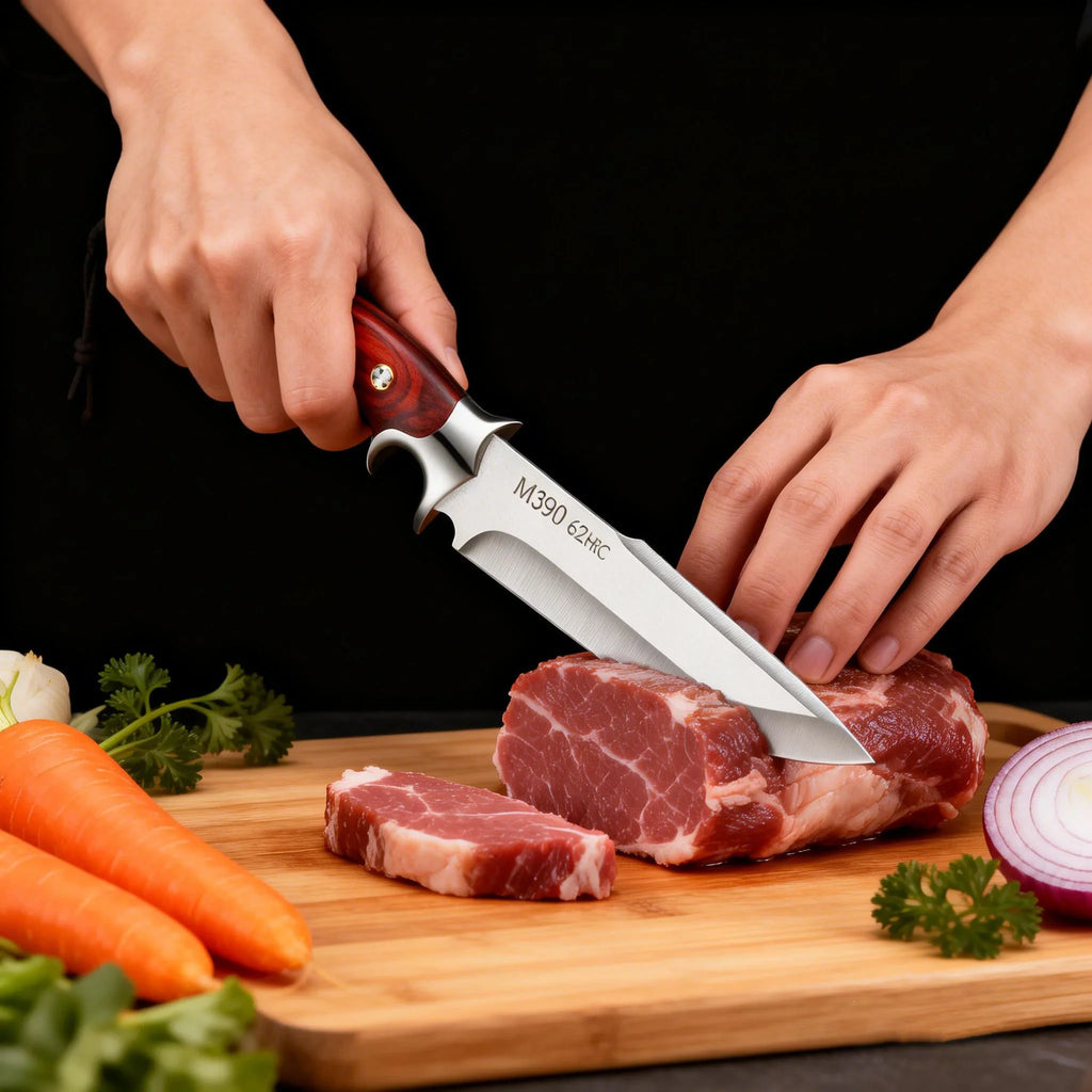 Japanese Stainless Steel Chef's Knife – Wooden Handle & Sheath