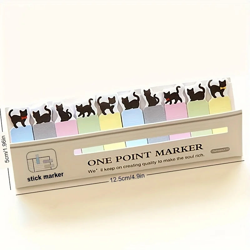 150-Sheet Cute Cat Sticky Notes – Memo Pads & Bookmarks