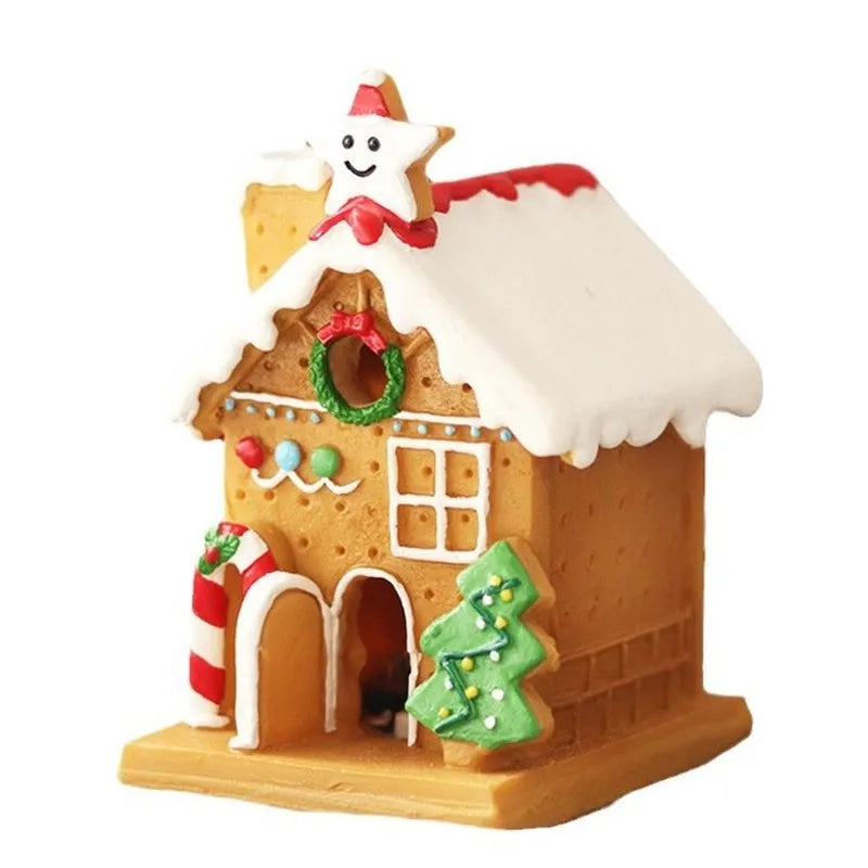 Christmas House Resin Figurines | Micro Landscape Desk Ornaments