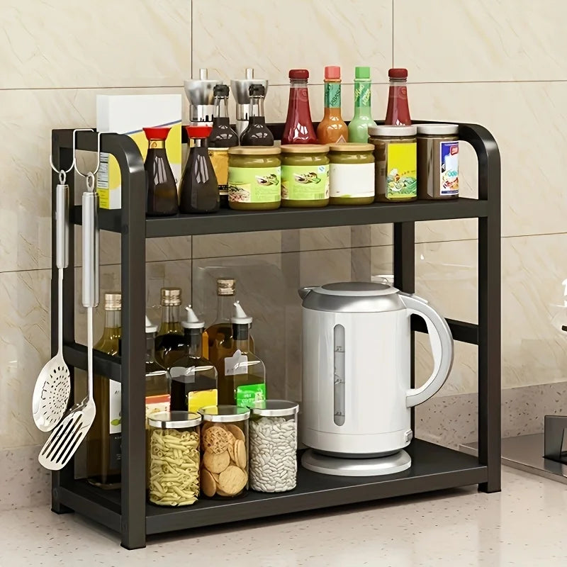 2-Tier Metal Countertop Shelf Space Saving Organizer Coffee Mugs