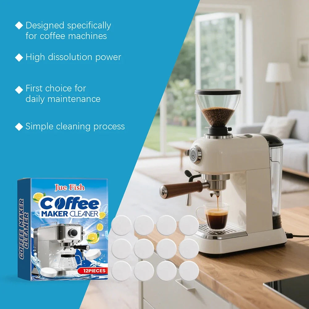 Coffee Machine Descaler Cleaning Tablets – Universal 12-Pack