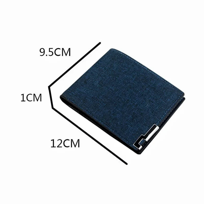 Slim Denim Cowhide Bifold Wallet – Unisex Card & Coin Purse