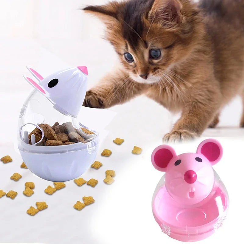 Mouse Cat Treat Dispenser Toy – Rolling Food Feeder for Cats