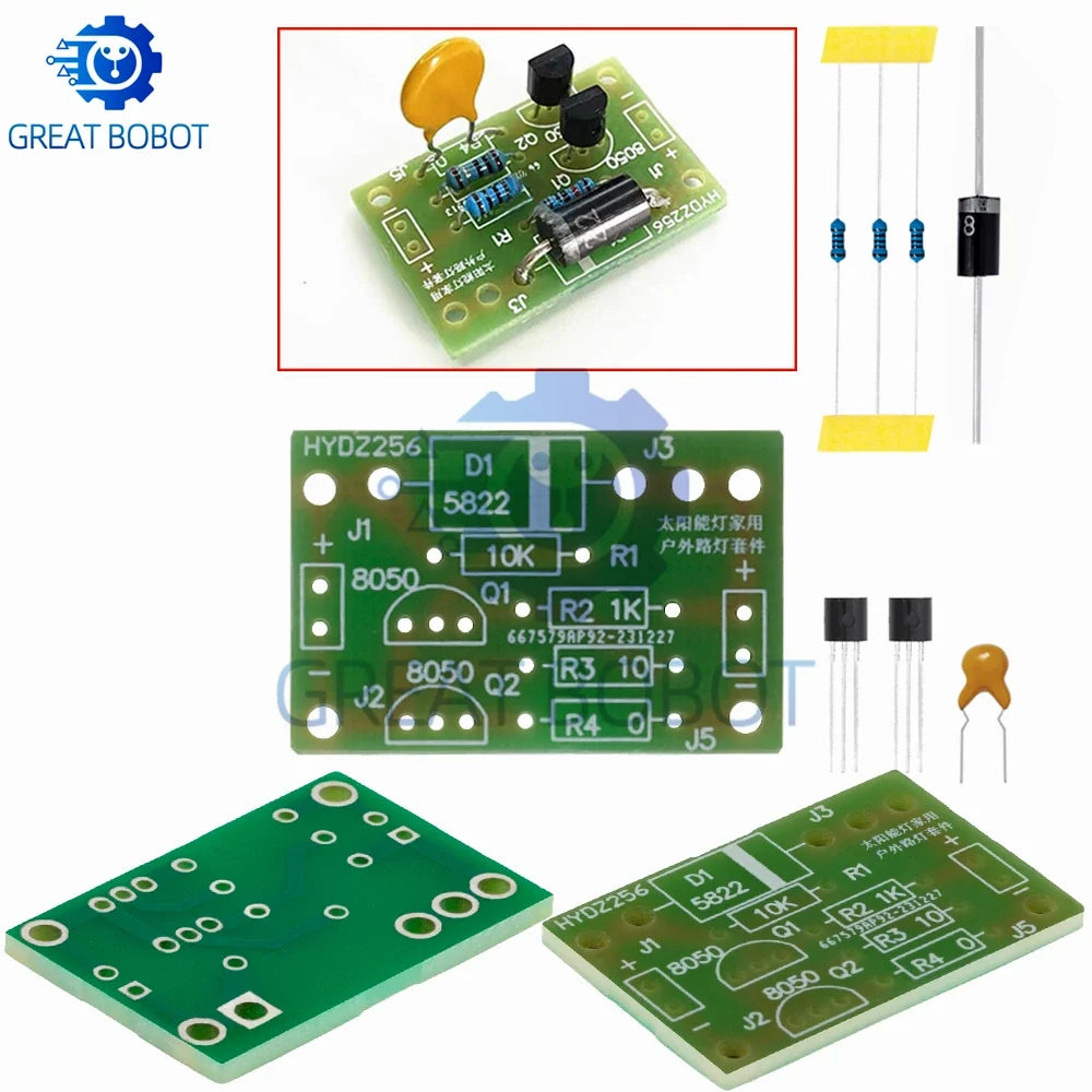 Solar Lithium Battery Charging Board | Light Control LED DIY
