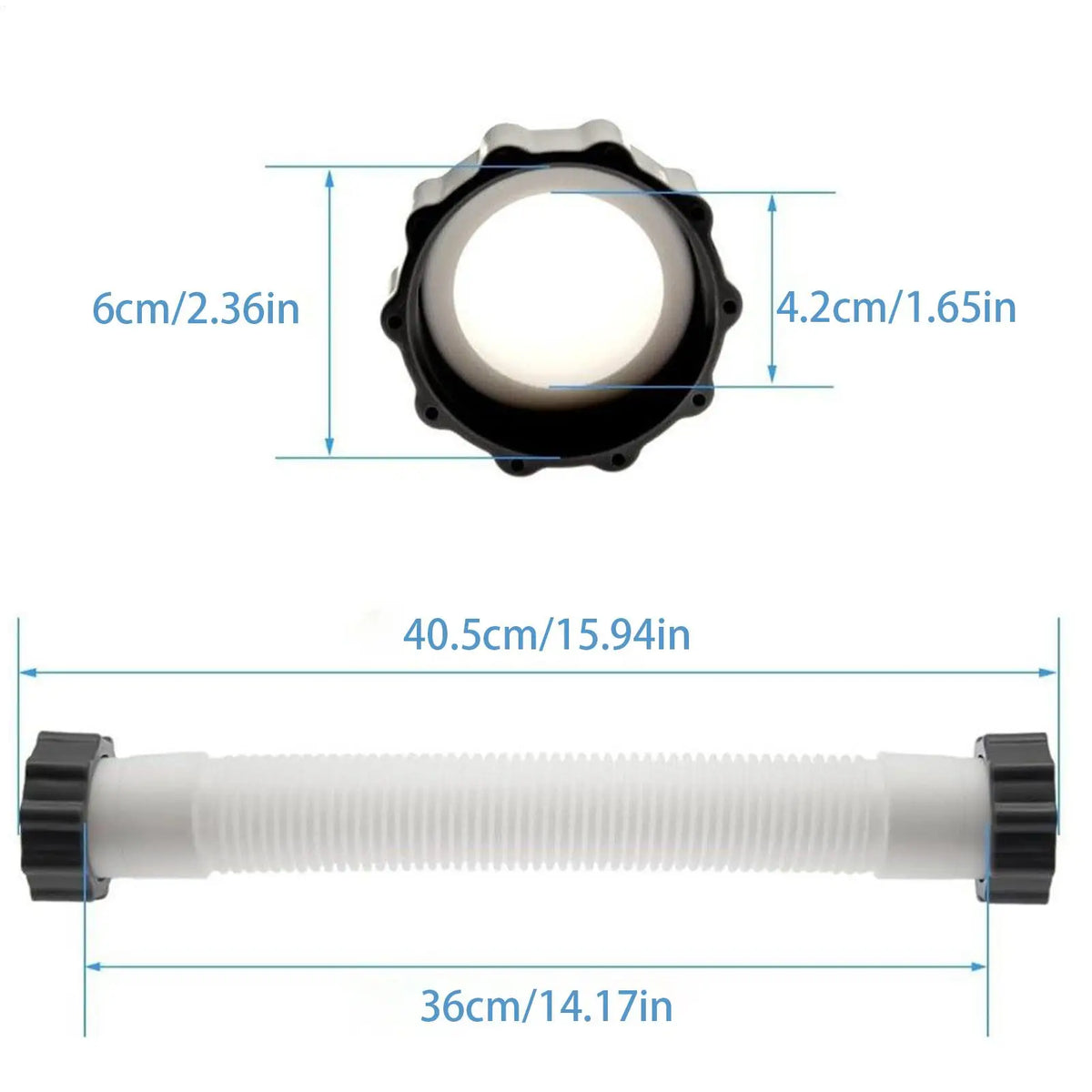 Pool Pump Replacement Hose 59" Quick-Connect Heavy-Duty