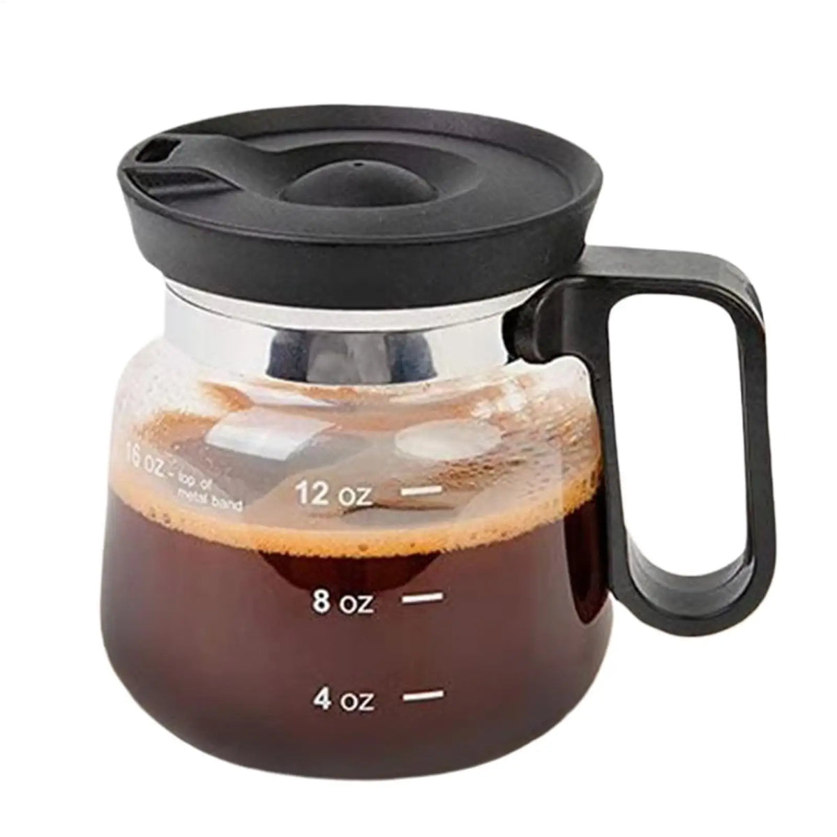 Clear Coffee Mug Glass Tea Cup Pot Drinking Cups Lid Cold Beverage