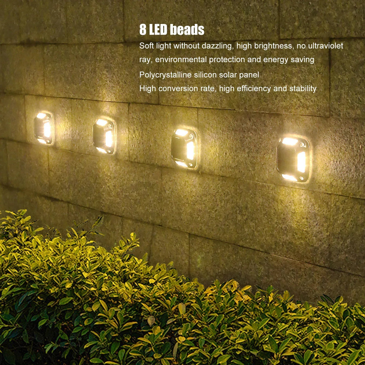 Solar Deck Lights 4PCS – 8 LED Waterproof Path & Driveway Light