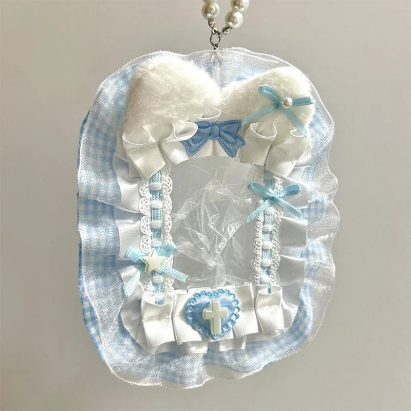 Plush Lace Photocard Holder | Anime Idol Card Display Case