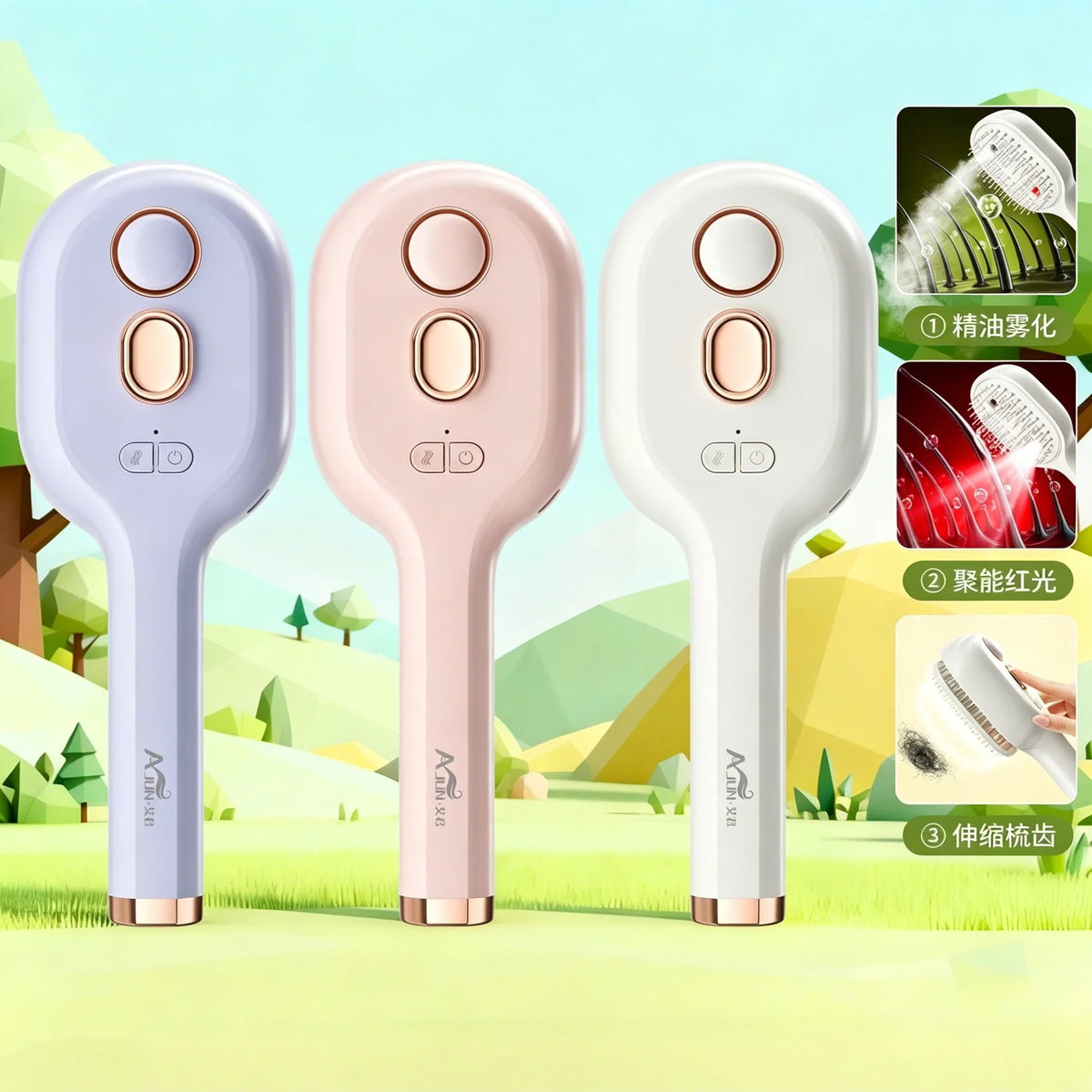 Electric Steam Hair Brush – Rechargeable Detangling Scalp Massager