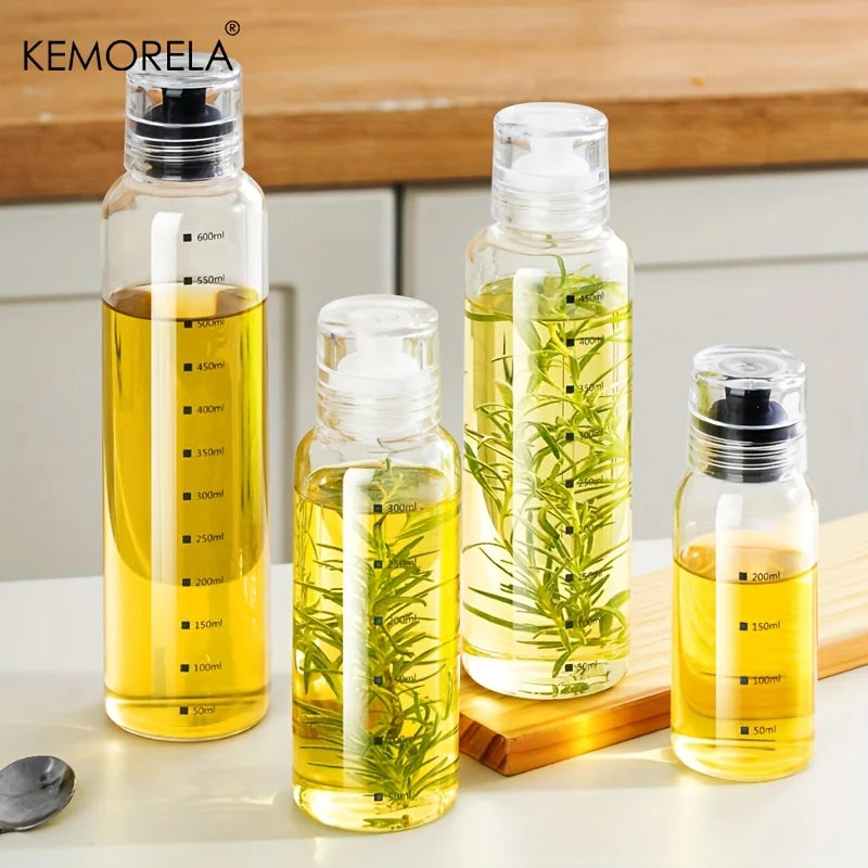 KEMORELA Glass Oil Bottle with Scale | 300/450/600ML Dispenser