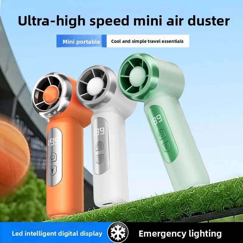 Portable USB Rechargeable Mini Handheld Fan – Digital Display