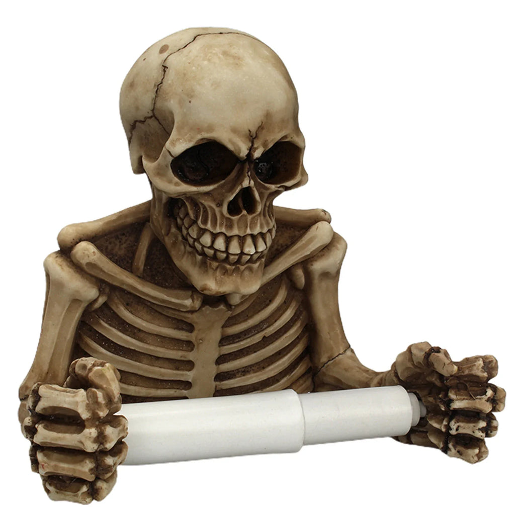 Skull Toilet Paper Holder | Wall Mounted Halloween Bathroom Decor