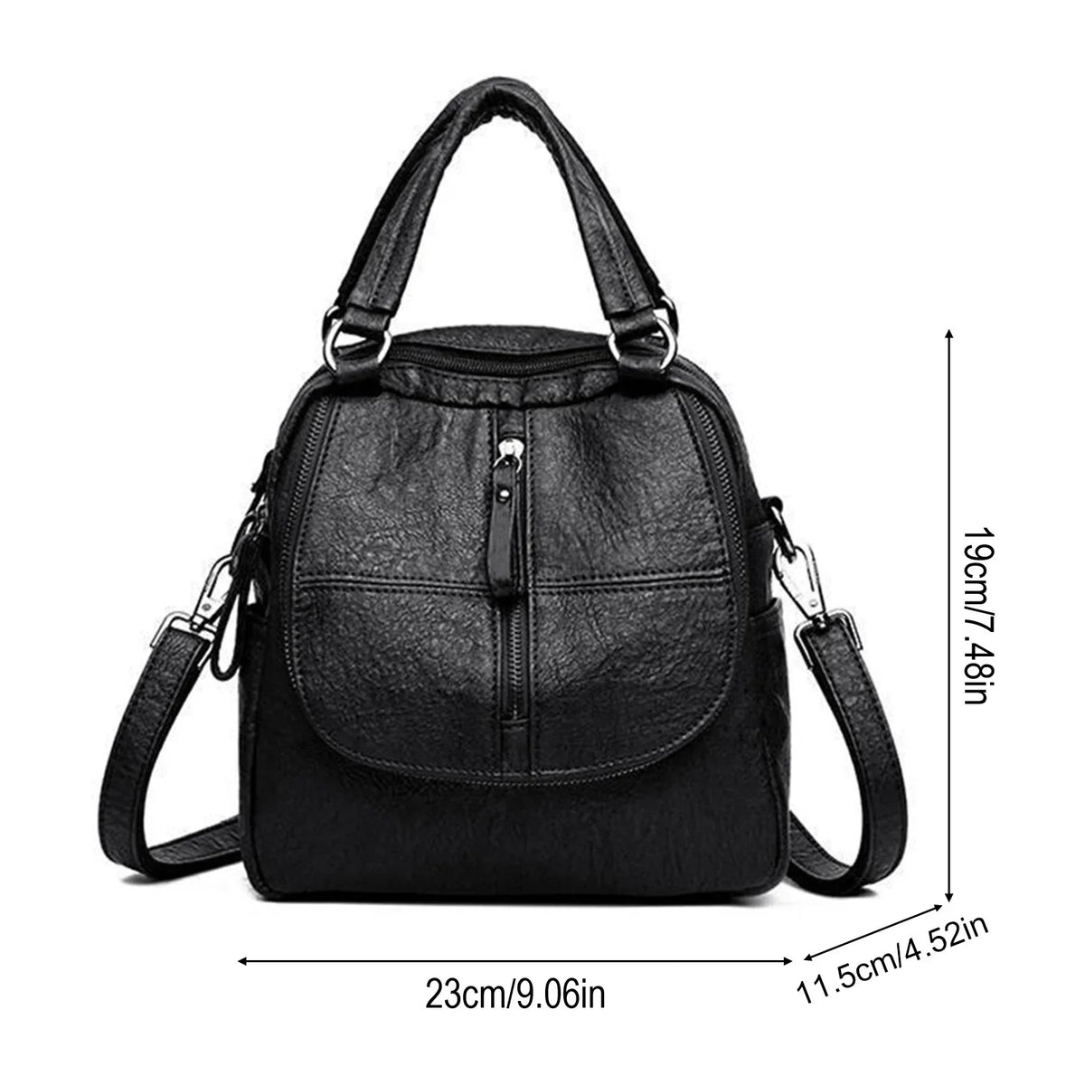 Women's Retro PU Leather Multiway Backpack | School & Travel