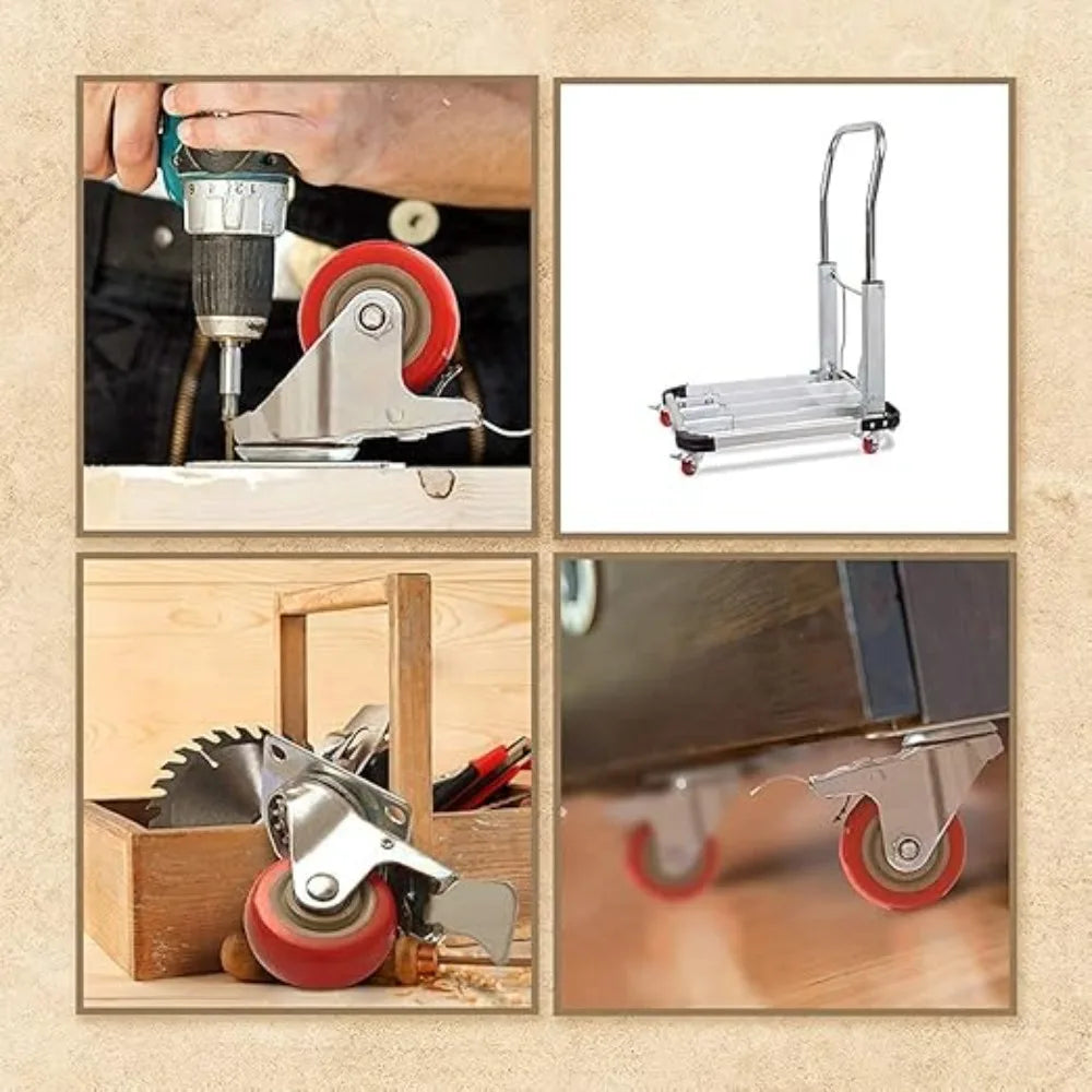 3-Inch Heavy-Duty Swivel Casters with Silent Brake | 2 or 4 Pk