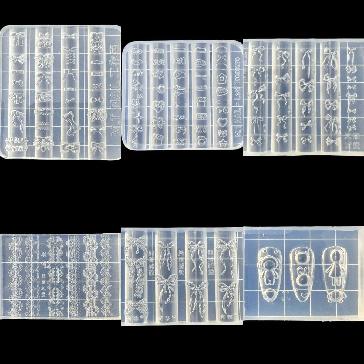 3D Silicone Nail Art Mold – Bowknot Flower Heart Lace DIY