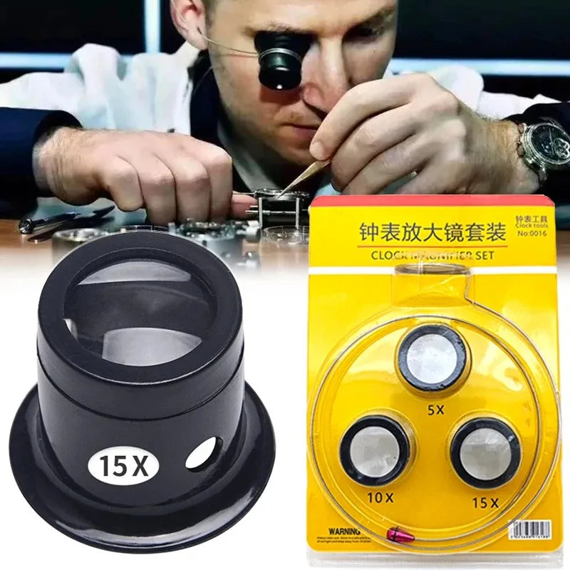 4-Piece Eye Loupe Magnifying Glass Set – Jewelry & Watch