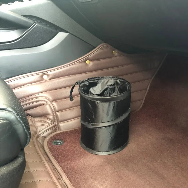 Car Trash Can with Side Pocket – Waterproof Leak-Proof Bag