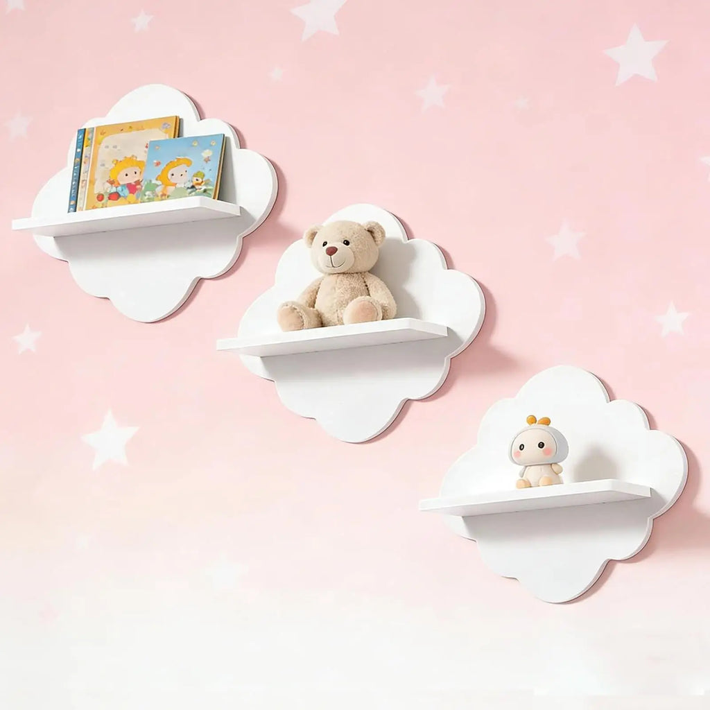 Cloud Wall Shelf Set of 3 – Floating Kids Room & Nursery Shelves