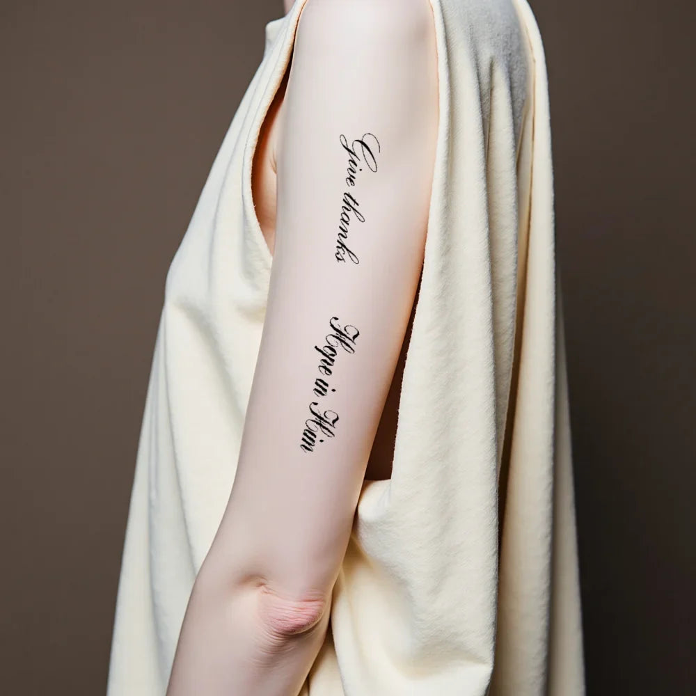 42pcs Waterproof Temporary Tattoo Stickers – Positive Quotes