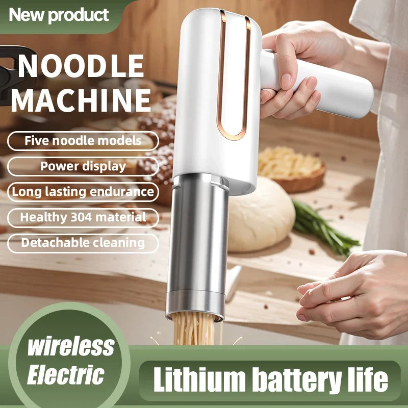 HOMEFISH Cordless Electric Noodle Maker – Portable Noodle Press