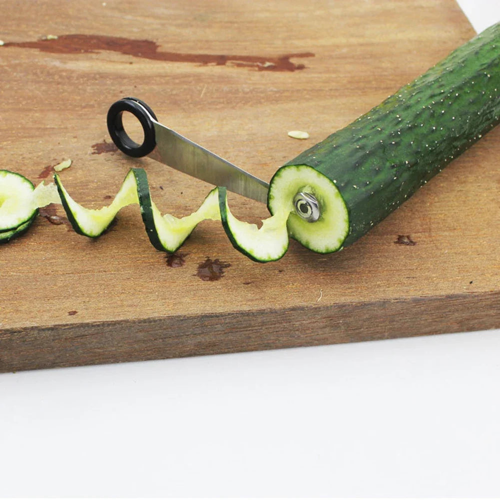 Stainless Steel Spiral Vegetable Cutter | Manual Slicer Tool
