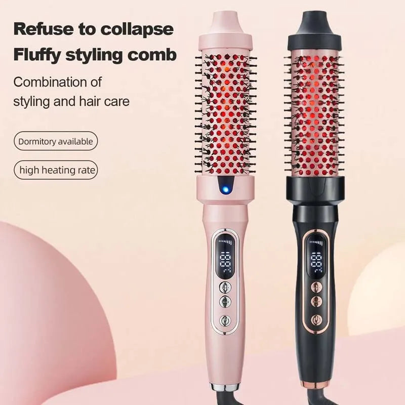Ionic Hair Styling Brush Set | Digital Temp Curling Wand Comb