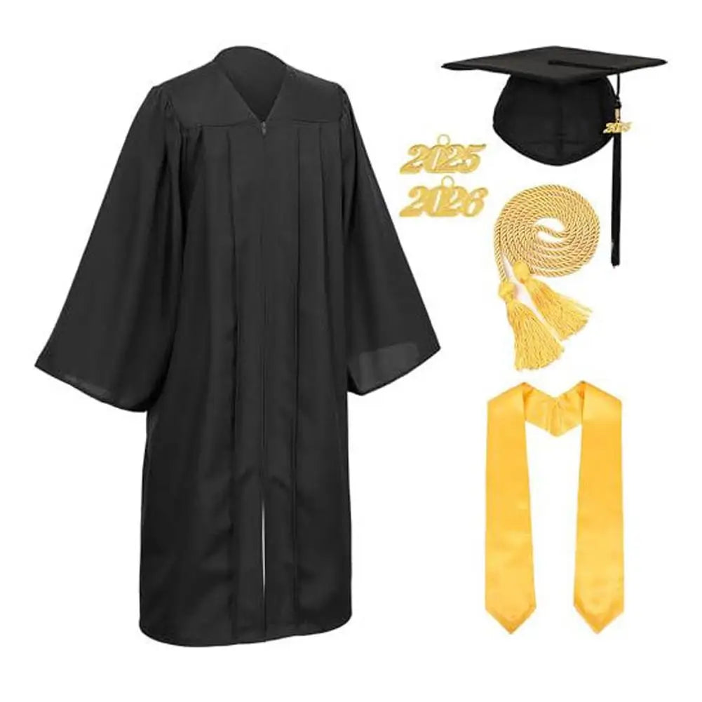 Unisex Graduation Cap & Gown Set – Academic Robe with Tassel