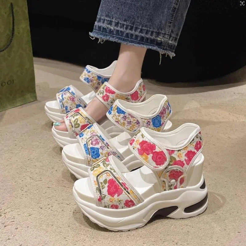 Women's Platform Wedge Sandals – Peep Toe High Heel Summer