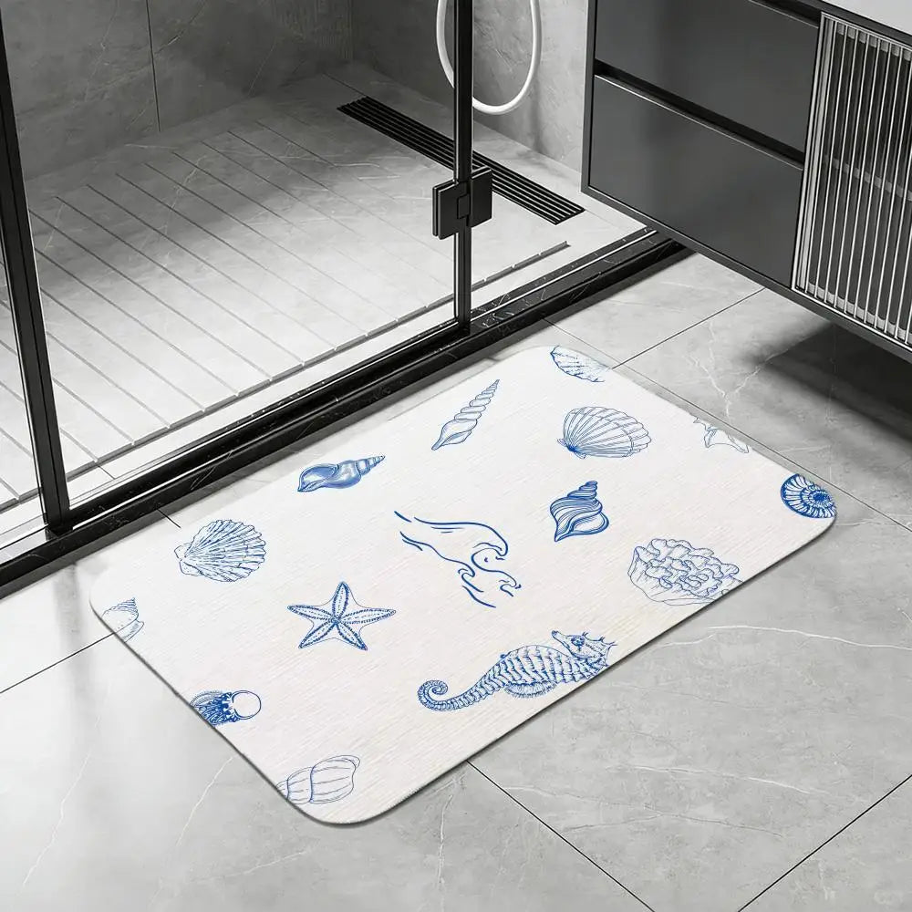 Mediterranean Shell Diatomite Bath Mat – Quick Dry Non-Slip