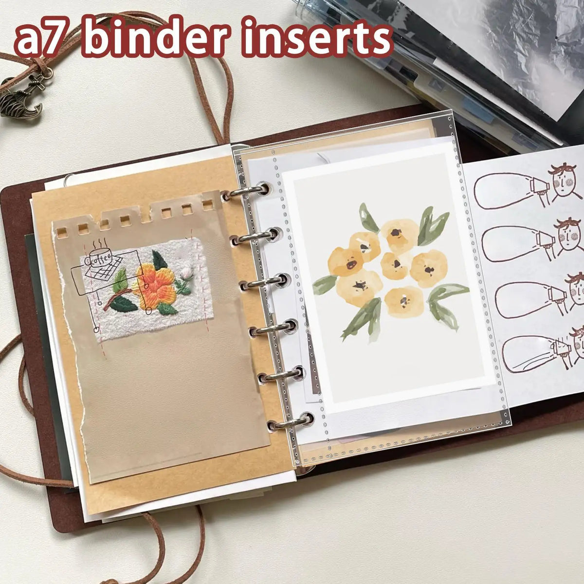 Page Protectors 10 A7 6-Ring Binder Protector Pages Card Sleeves
