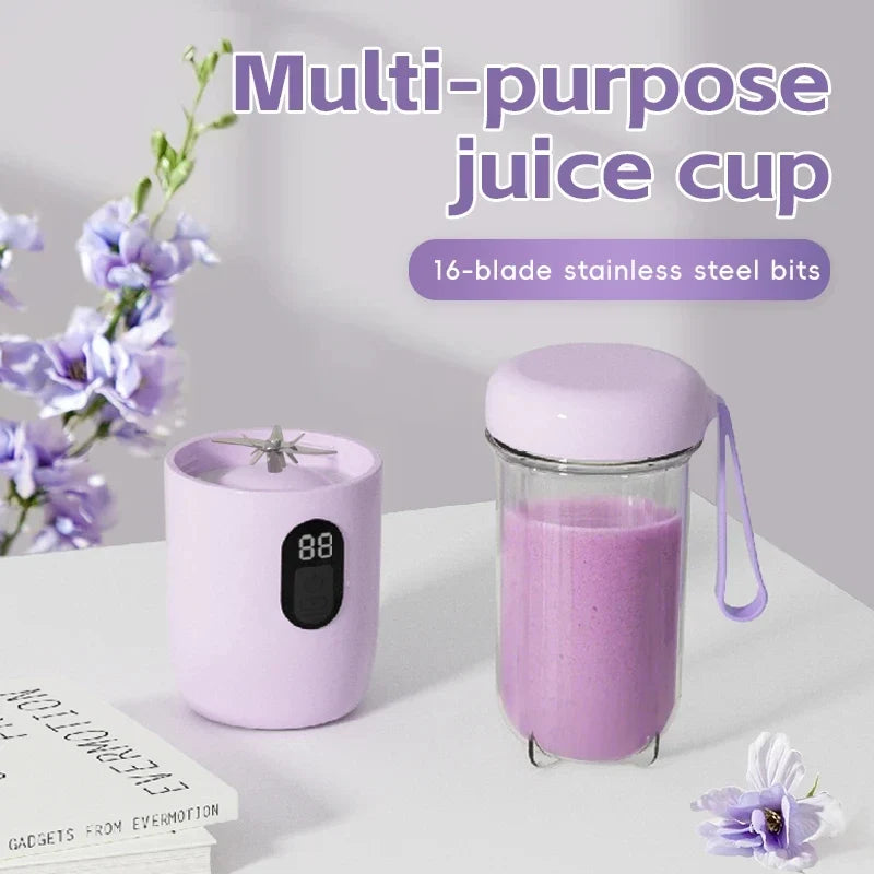 HOMEFISH Cordless USB Mini Blender – Travel Smoothie Bottle Cup