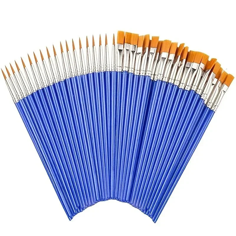 20-Piece Painting Brush Set – Hook Line & Flat Tip Art Brushes