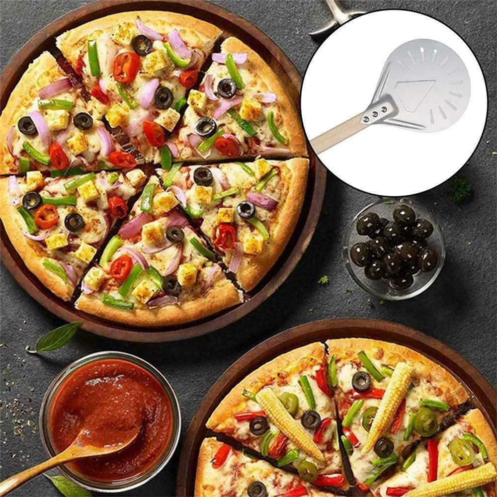 PGY Perforated Pizza Peel 7/8/9 Inch – Aluminum Wood Handle