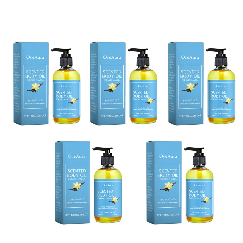 OceAura Vanilla Body Massage Oil – Moisturize & Stress Relief