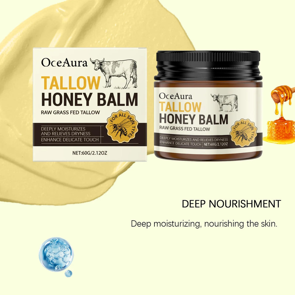 OceAura Grass Fed Tallow Honey Balm | Skin Repair Moisturizer