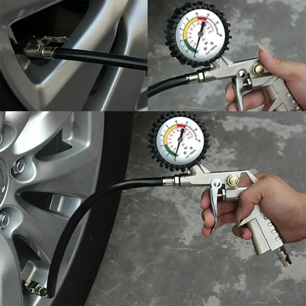 220 PSI Tire Pressure Gauge Gun for Car, SUV & Motorcycle