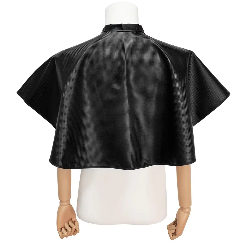 Waterproof PU Leather Hair Coloring Cape | Salon Barber Shawl