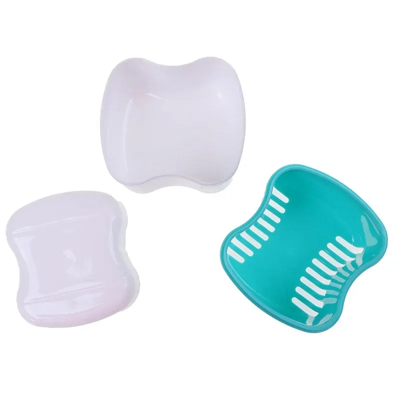 Denture Storage & Cleaning Box | Portable PP Case with Net