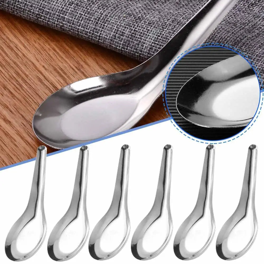 12-Pack Stainless Steel Soup Spoons – Flat Bottom Mirror Polish