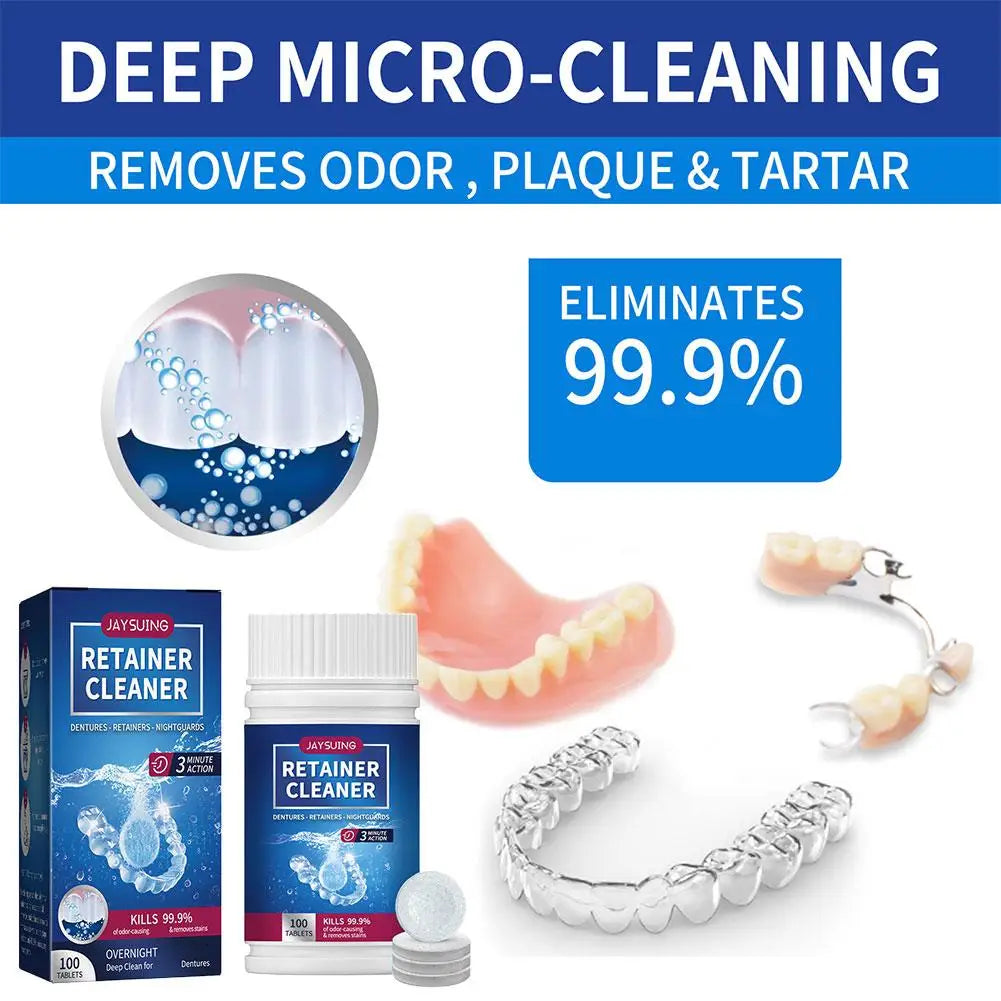 Eelhoe Denture Cleaning Tablets | Whitening & Fresh Breath 100 Tabs