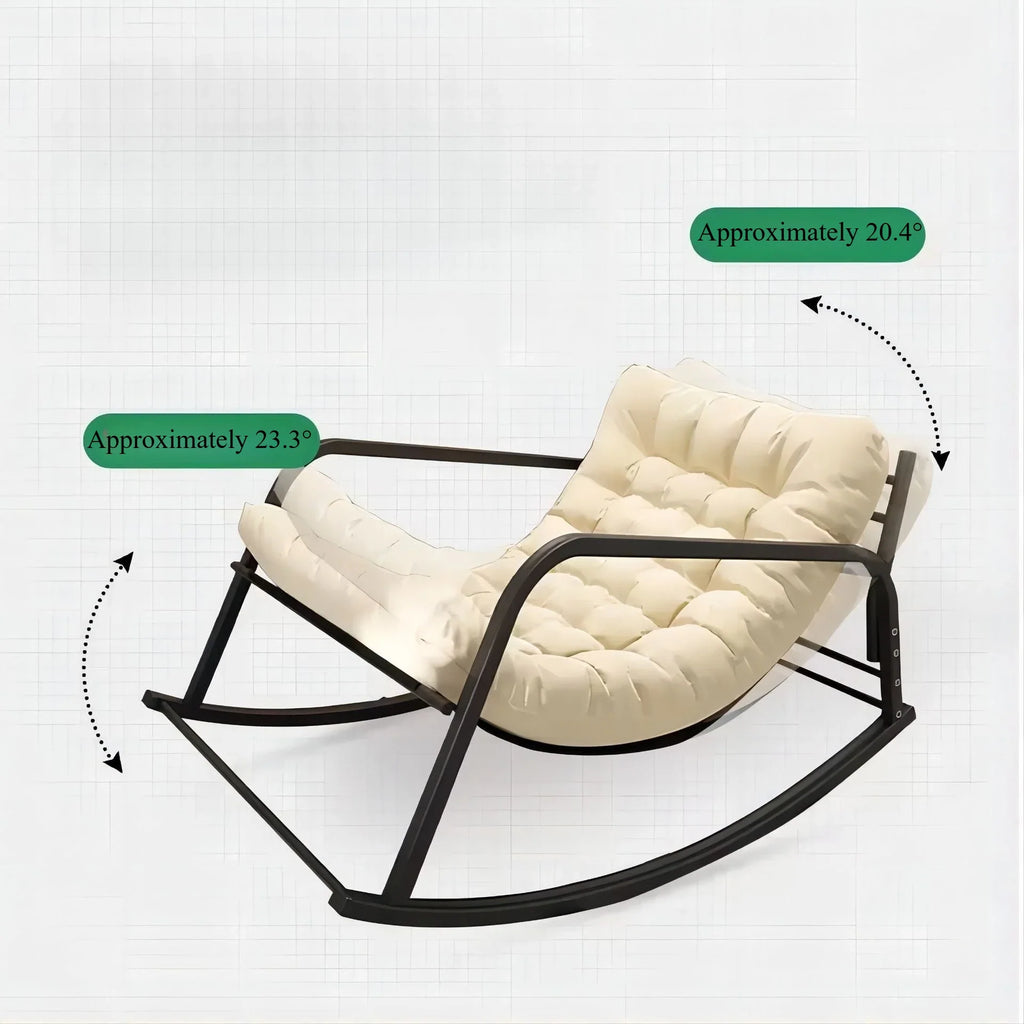 Oversized Double Rocking Chair – Sit & Recline Metal Frame
